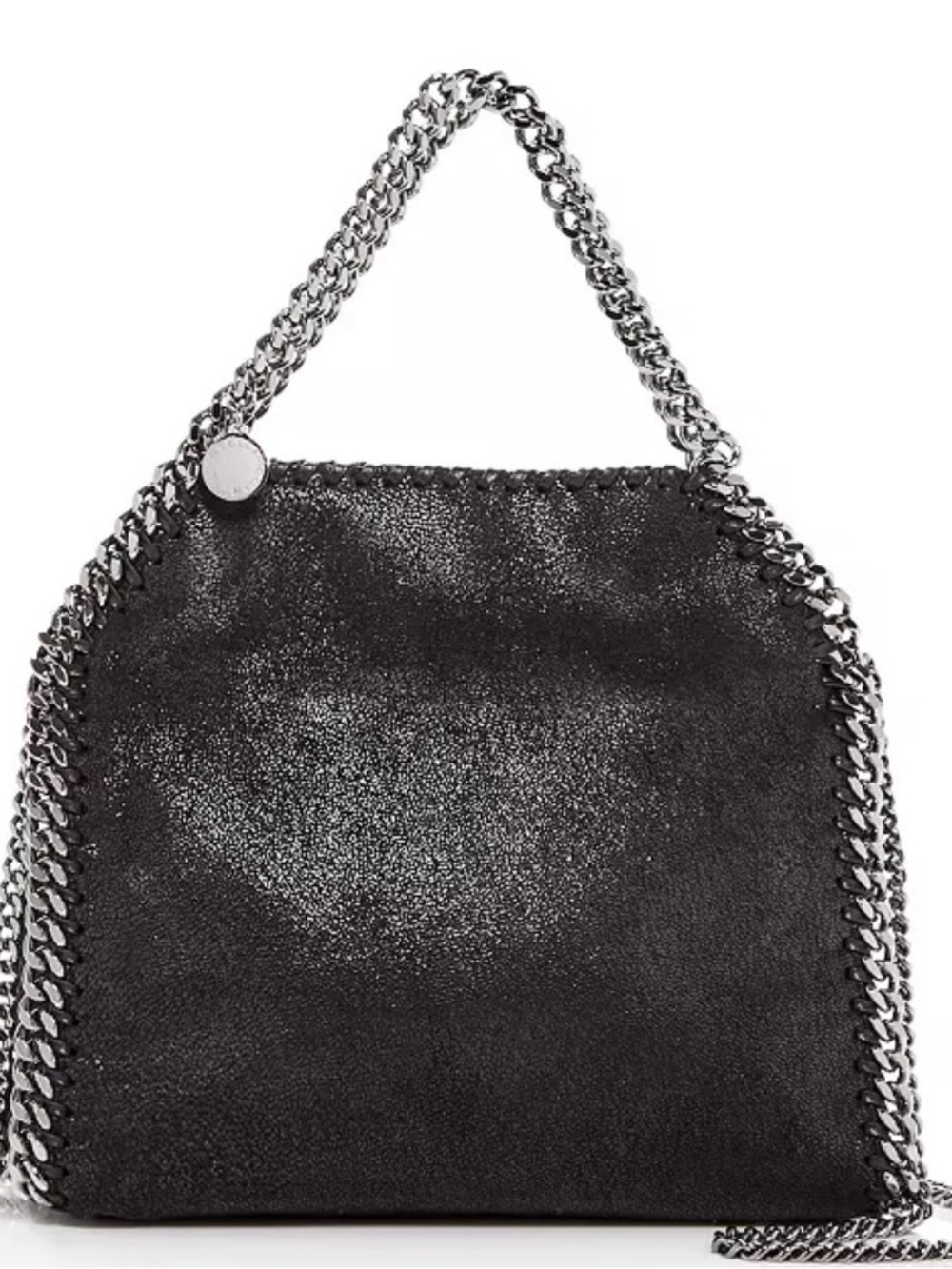 Stella McCartney Black Falabella Mini Tote with Chain Trim